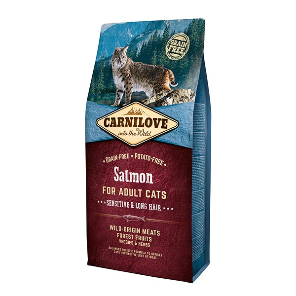 Carnilove Cat Adult Salmon Sensitive & Long Hair (lazac) 2 kg