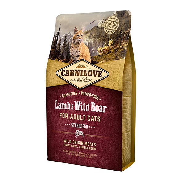 Carnilove Cat Adult Lamb & Wild Boar Sterilised (bárány-vaddisznó) 6 kg