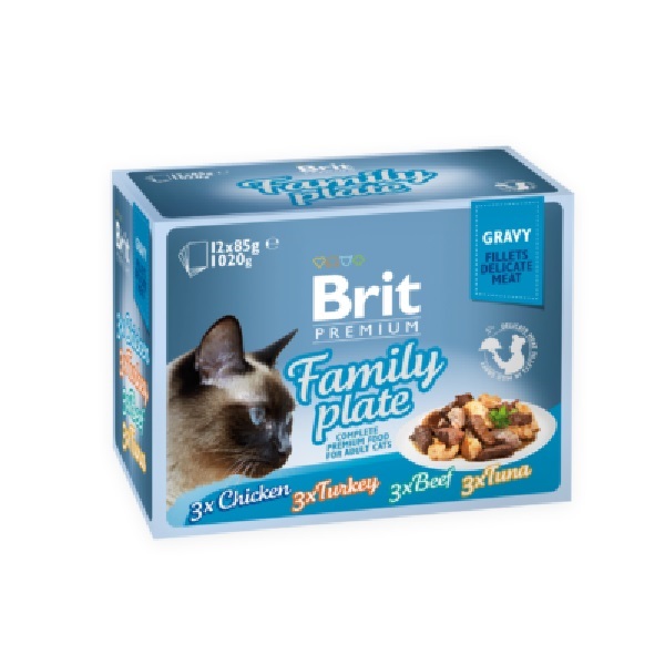 Brit Premium Cat Delicate Fillets In Jelly Family Plate 12x85g