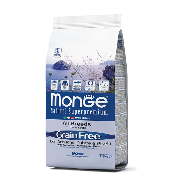 Monge BWild Grain Free All Breeds Adult Anchovies 12 kg