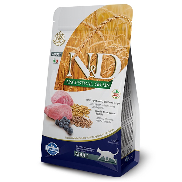 N&D Cat Adult ANCESTRAL GRAIN Lamb - bárány, tönköly, zab és áfonya 300 g