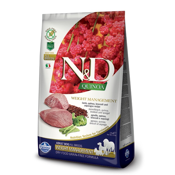 N&D QUINOA Dog Adult All Breeds Weight & Management - bárány 2x7 kg