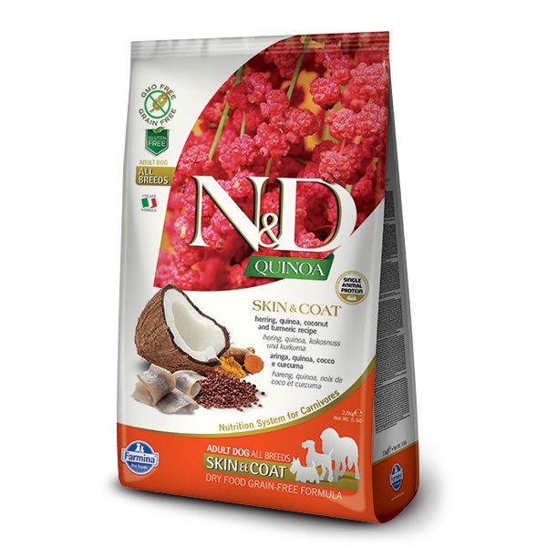 N&D QUINOA Dog Adult All Breeds Skin & Coat - hering 7 kg