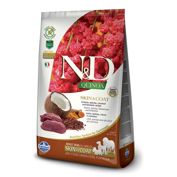 N&D QUINOA Dog Adult All Breeds Skin & Coat - vadhús 2x7 kg