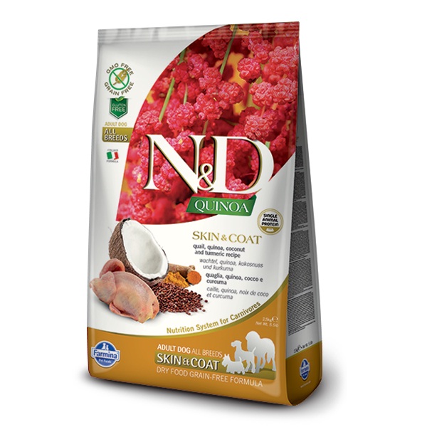N&D QUINOA Dog Adult All Breeds Skin & Coat - fürj 7 kg