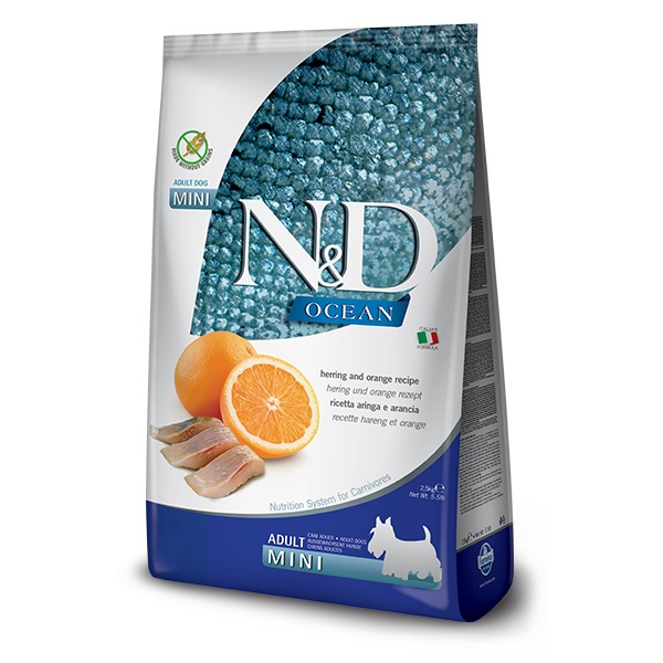 N&D OCEAN Dog Adult Mini Hering (hering és narancs) 2,5 kg