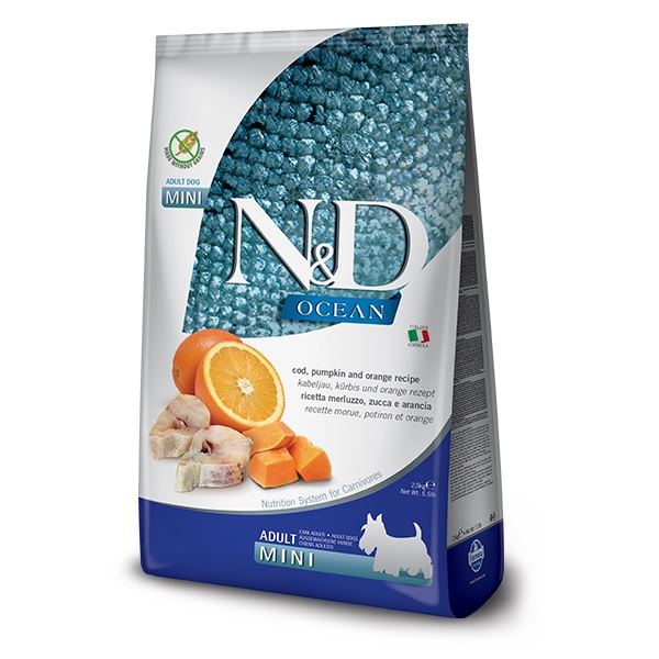 N&D OCEAN Dog Adult Mini Cod Pumpkin (tőkehal, sütőtök és narancs) 800 g