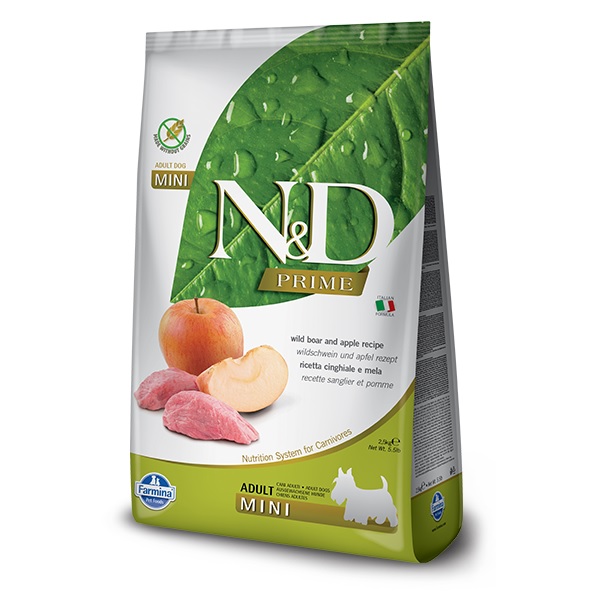 N&D PRIME Dog Adult Mini Wild Boar (vaddisznó és alma) 2,5 kg