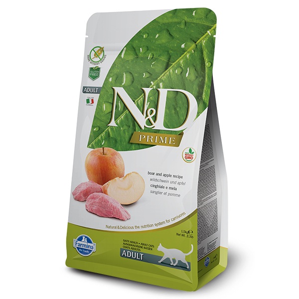 N&D Cat Adult PRIME Boar - vaddisznó és alma 10 kg