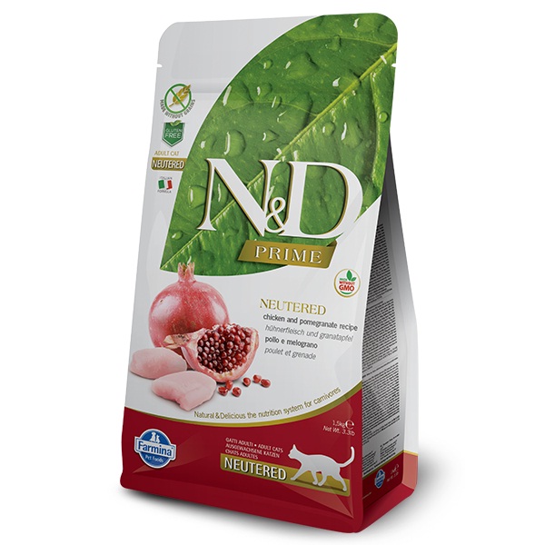 N&D Cat Adult Neutered PRIME Chicken - csirke és gránátalma 5 kg