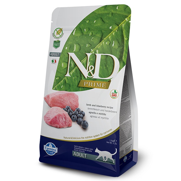 N&D Cat Adult PRIME Lamb - bárány és áfonya 5 kg