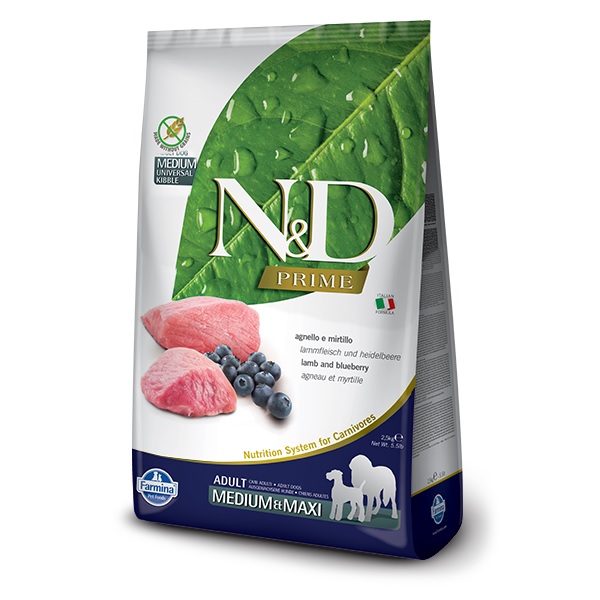 N&D PRIME Dog Adult Medium&Maxi Lamb (bárány és áfonya) 12 kg