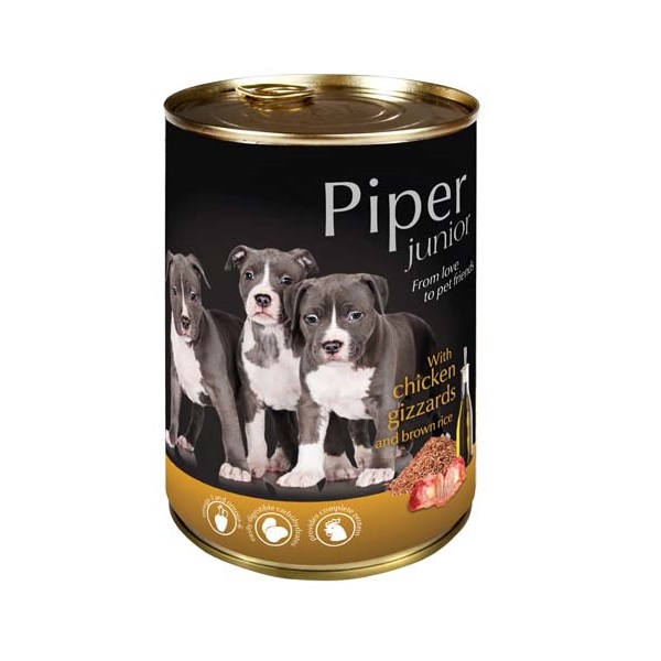 Piper Junior Chicken gizzards & Brown rice (csirkezúza-barna rizs) 400 g