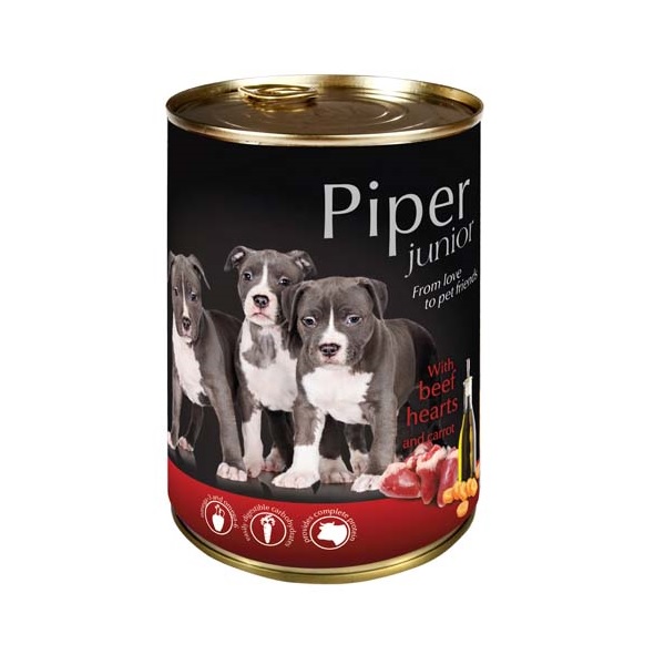 Piper Junior Beef Hearts & Carrot (marhaszív-sárgarépa) 400 g
