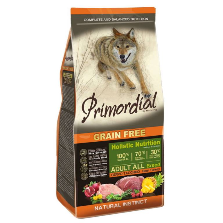 Primordial Grain Free Adult szarvas és pulyka 12 kg