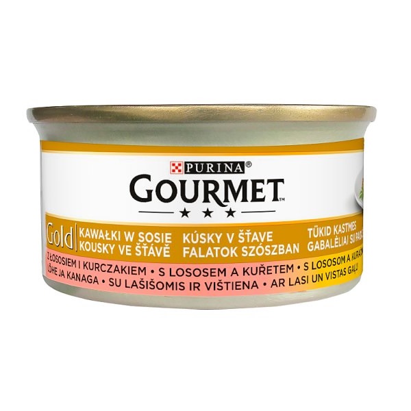 Gourmet Gold Lazac és csirke falatok szószban 85 g