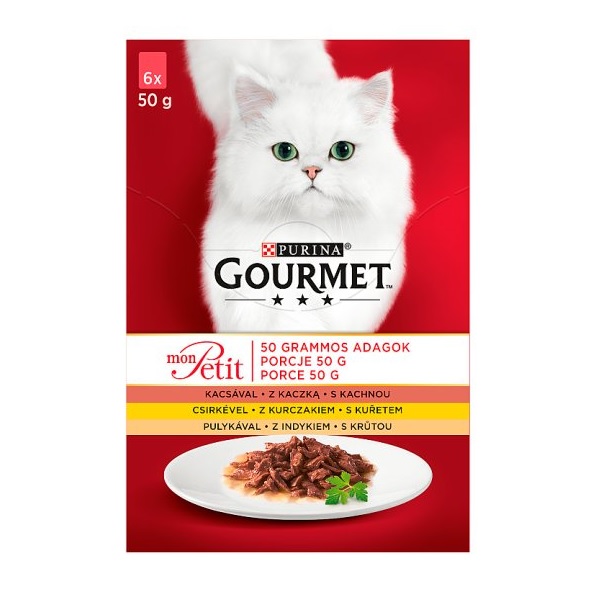 Gourmet Mon Petit kacsával, csirkével, pulykával 6x50 g