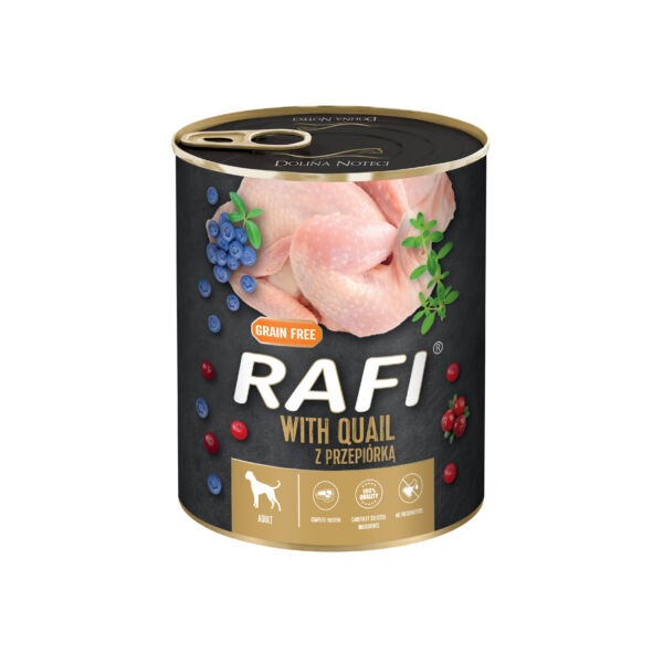 RAFI Grain Free Paté Fürjjel, Kék - és Vörösáfonyával 400 g