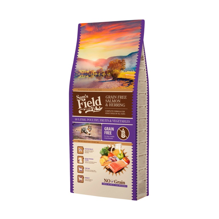 Sam's Field Grain Free Adult Salmon & Herring 13 kg
