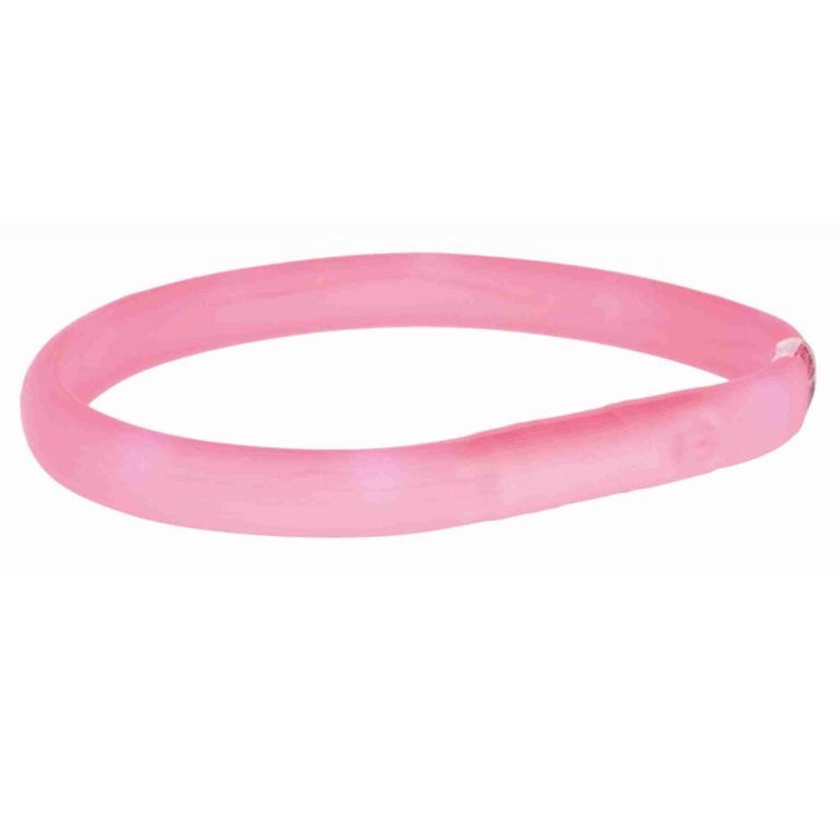 Trixie Safer Life világító USB nyakörv (L-XL) - pink