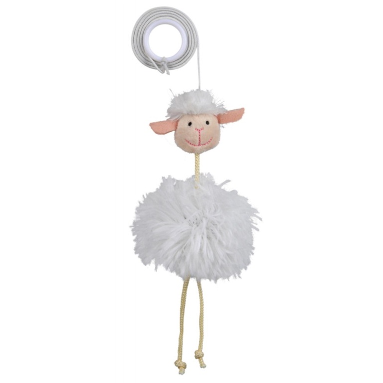 Trixie Plüss bárány gumi kötélen (20 cm)