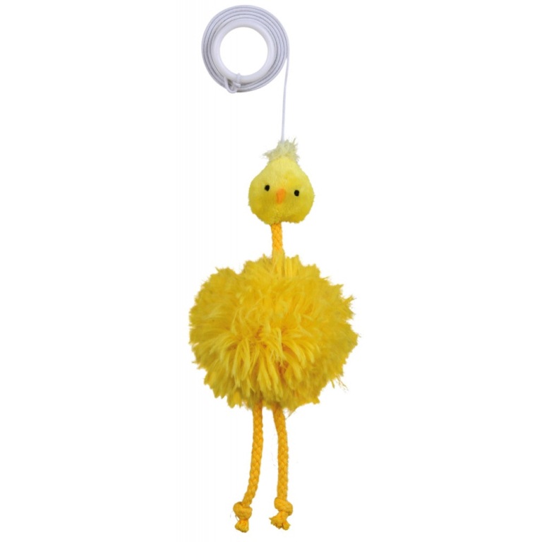 Trixie Plüss csirke gumi kötélen (20 cm)