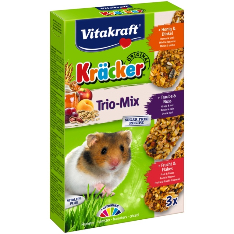 Vitakraft Kracker - méz, mogyoró, gyümölcs hörcsögnek (3 db)
