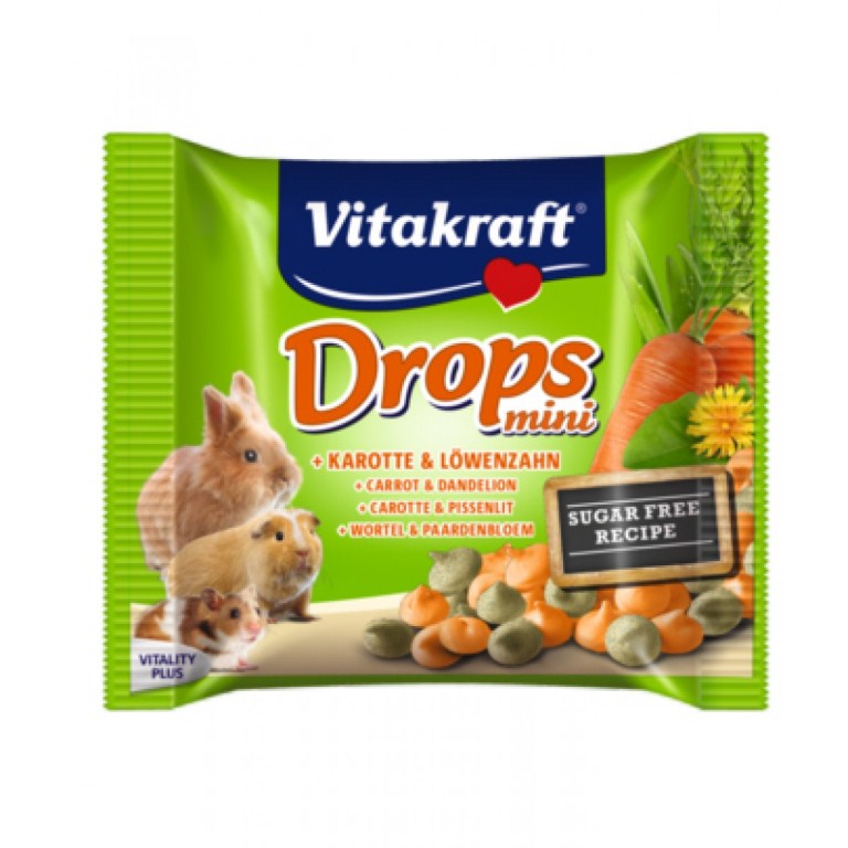 Vitakraft Drops Mini - sárgarépa és pitypang