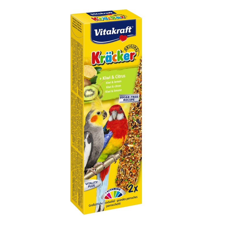 Vitakraft Kracker - kivi és citrom nagypapagájnak (2 db)