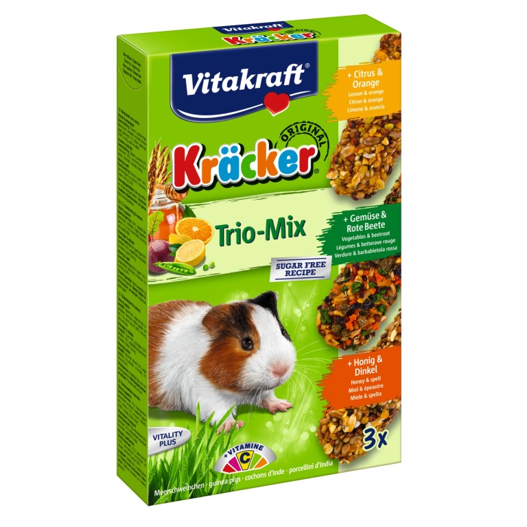 Vitakraft Kracker Trio-Mix - citrus, zöldség, méz csincsillának (3 db)