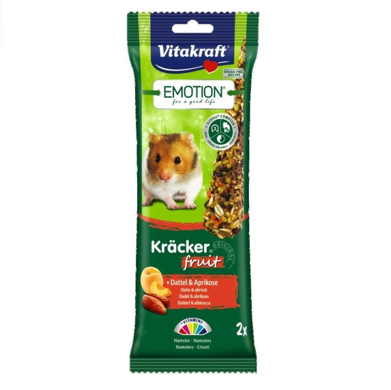 Vitakraft Emotion Kracker Fruit - datolya és sárgabarack hörcsögnek (2 db)