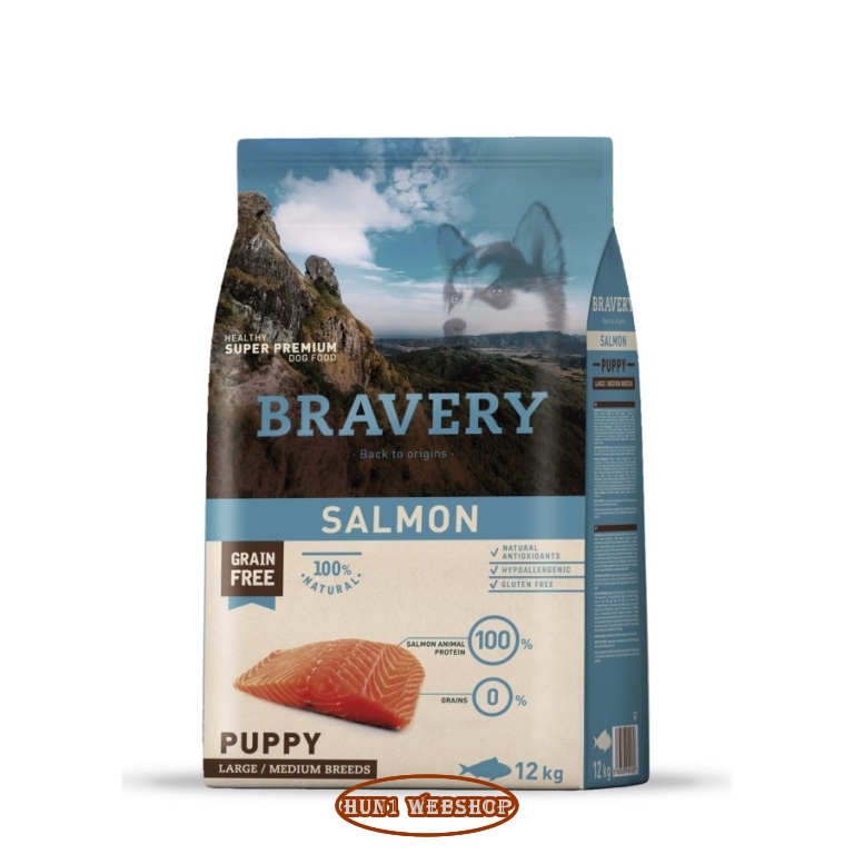 Bravery Grain Free Puppy Large/Medium Salmon 12 kg