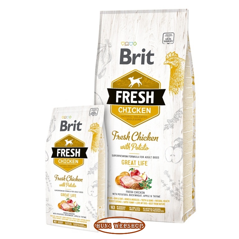 Brit Fresh Chicken with Potato Adult Great Life - csirke és burgonya 12 kg