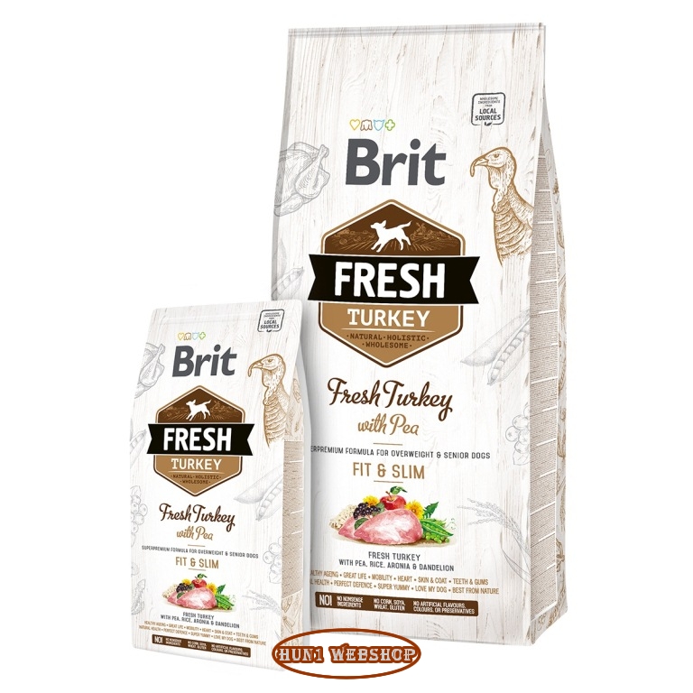 Brit Fresh Turkey with Pea Adult Fit & Slim - pulyka és borsó 2,5 kg