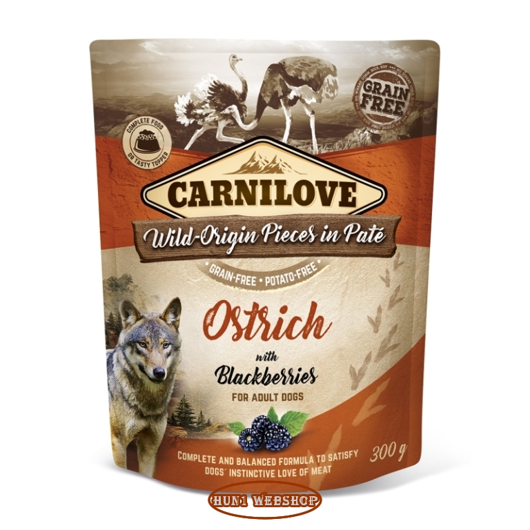 CarniLove Adult Paté Ostrich & Blackberries (strucc-szeder) 300 g