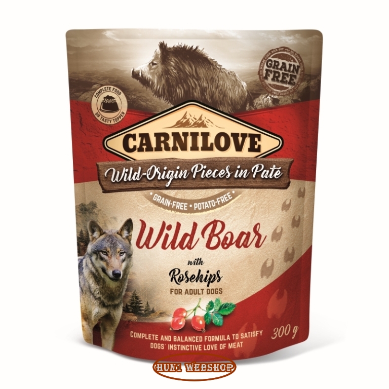 CarniLove Adult Paté Wild Boar & Rosehips (vaddisznó-csipkebogyó) 300 g