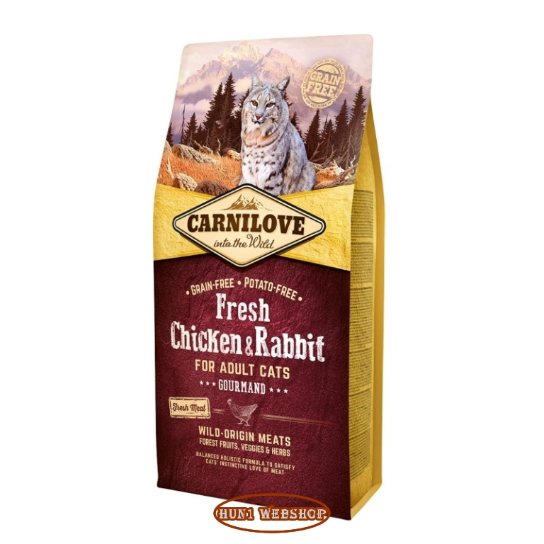 Carnilove Fresh Adult Cat Chicken & Rabbit Gourmand (csirke-nyúl) 6 kg