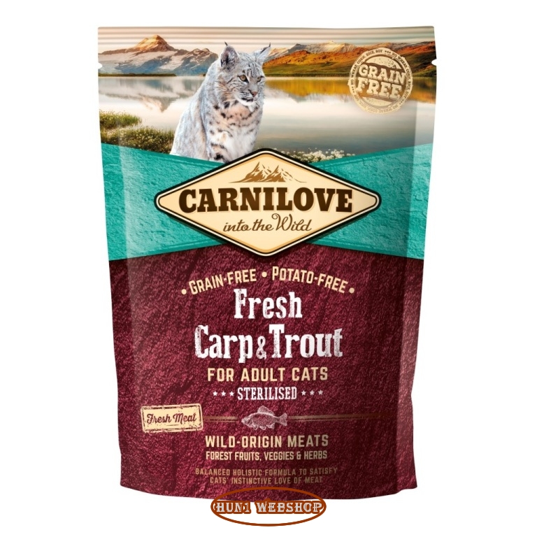 Carnilove Fresh Adult Cat Carp&Trout Sterilised (ponty-pisztráng) 400 g