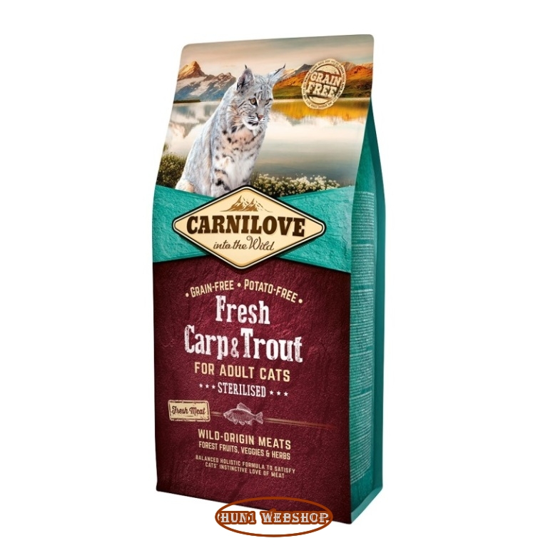 Carnilove Fresh Adult Cat Carp&Trout Sterilised (ponty-pisztráng) 6 kg