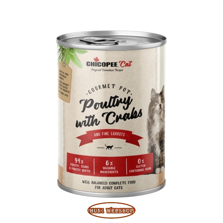 Chicopee Cat Adult Gourmet Pot Poultry & Crabs (szárnyas és rák) 400 g