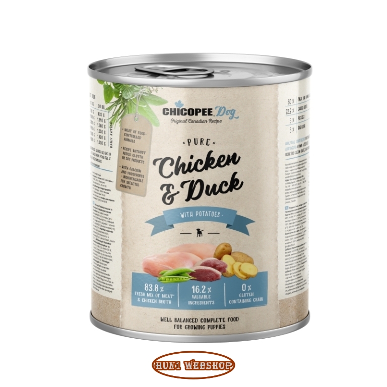 Chicopee Dog Puppy Pure Chicken & Duck (csirke és kacsa) 800 g