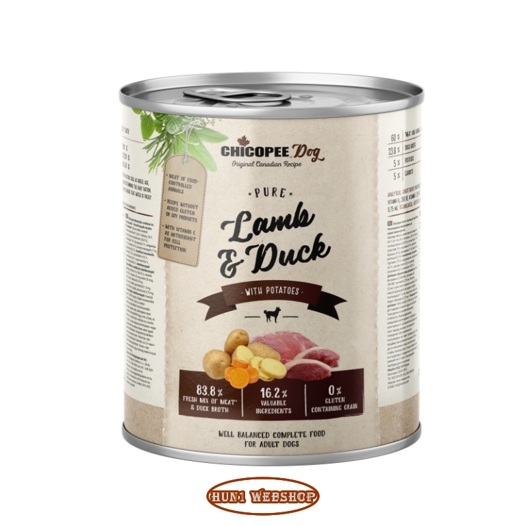 Chicopee Dog Adult Pure Lamb & Duck (bárány és kacsa) 800 g