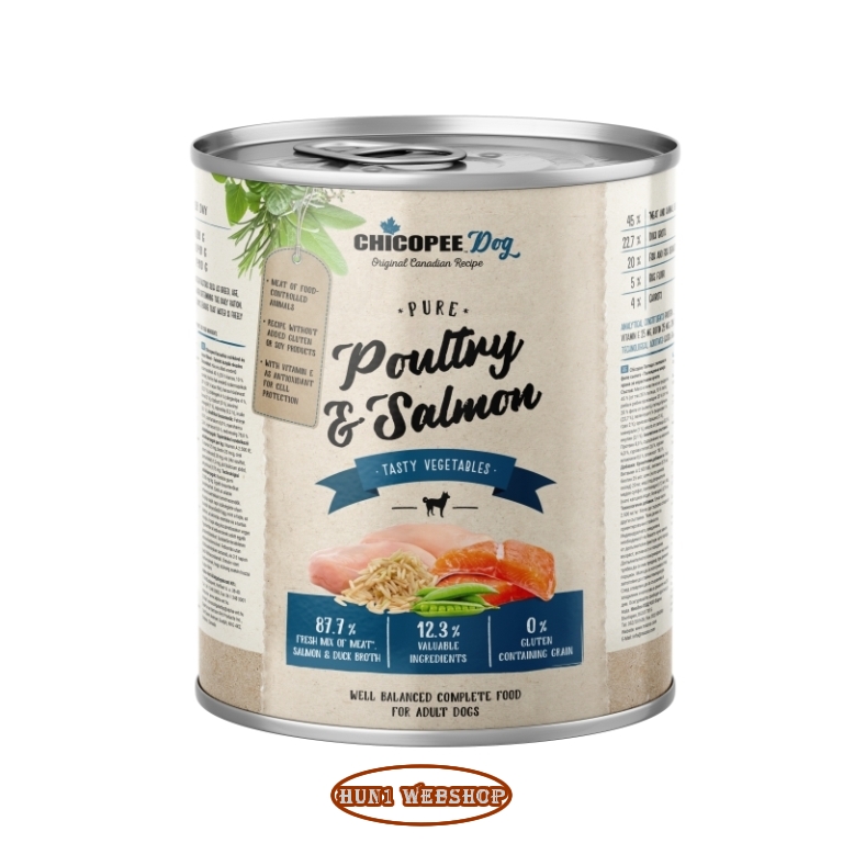 Chicopee Dog Adult Pure Poultry & Salmon (szárnyas és lazacfilé) 800 g