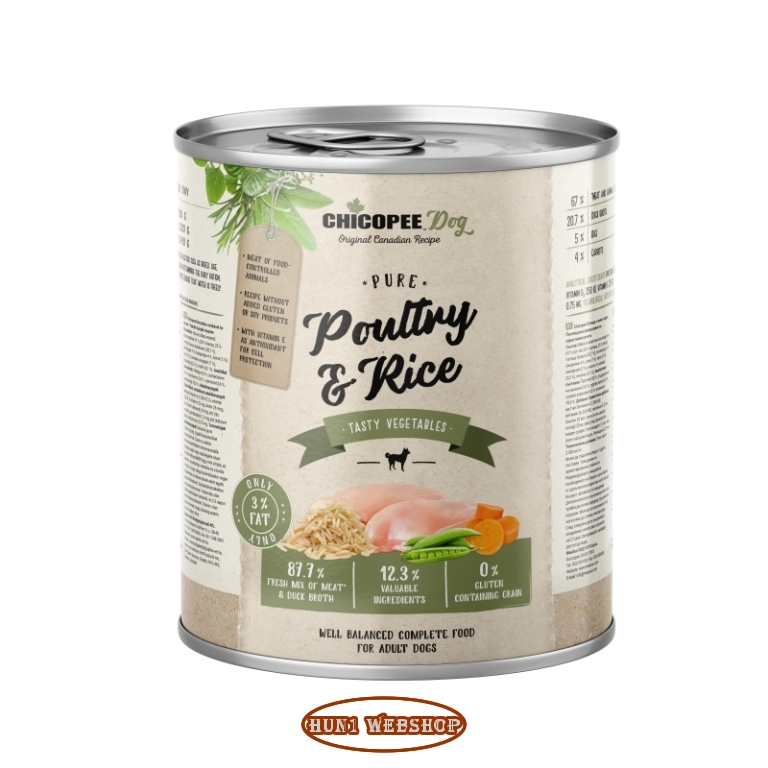Chicopee Dog Adult Pure Poultry & Rice (szárnyas és rizs) 800 g
