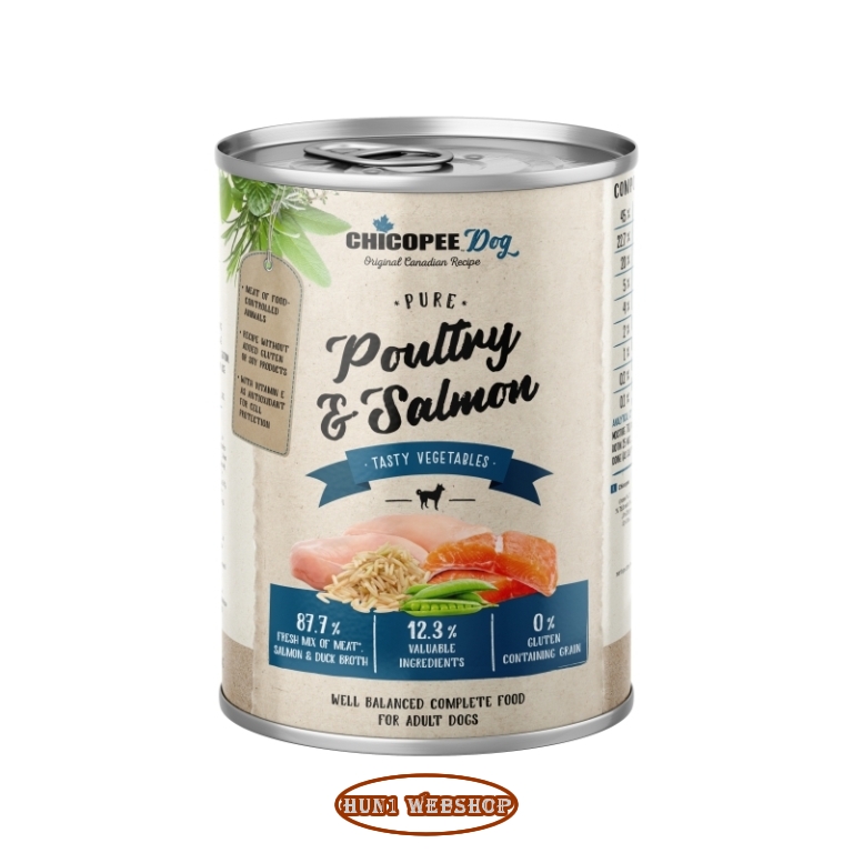 Chicopee Dog Adult Pure Poultry & Salmon (szárnyas és lazacfilé) 400 g