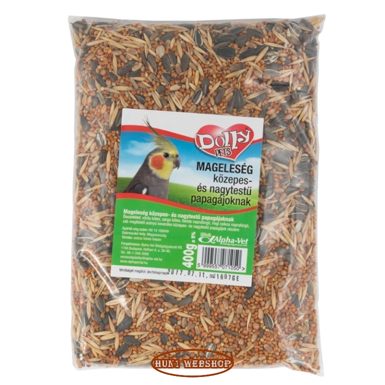 Dolly Pets Közepes- és nagypapagáj mageleség 10x400 g