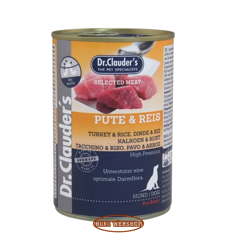 Dr. Clauders Selected Meat Turkey & Rice (pulyka-rizs) 400 g
