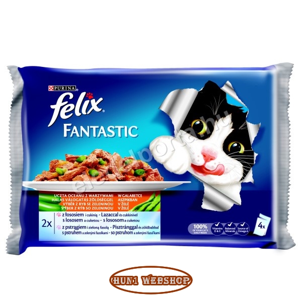 Felix Fantastic - Lazac és Pisztráng Zöldségekkel aszpikban 4 x 85 g