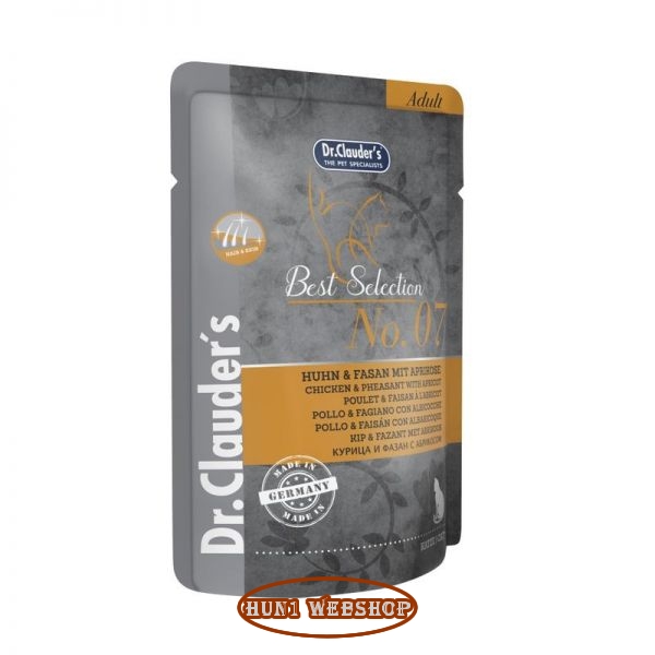 Dr. Clauders Best Selection Cat No7 Hair & Skin csirke és fácán sárgabarackkal 85 g