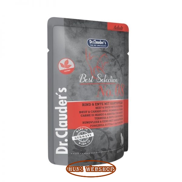 Dr. Clauders Best Selection Cat No8 Catnip marha és kacsa burgonyával 85 g